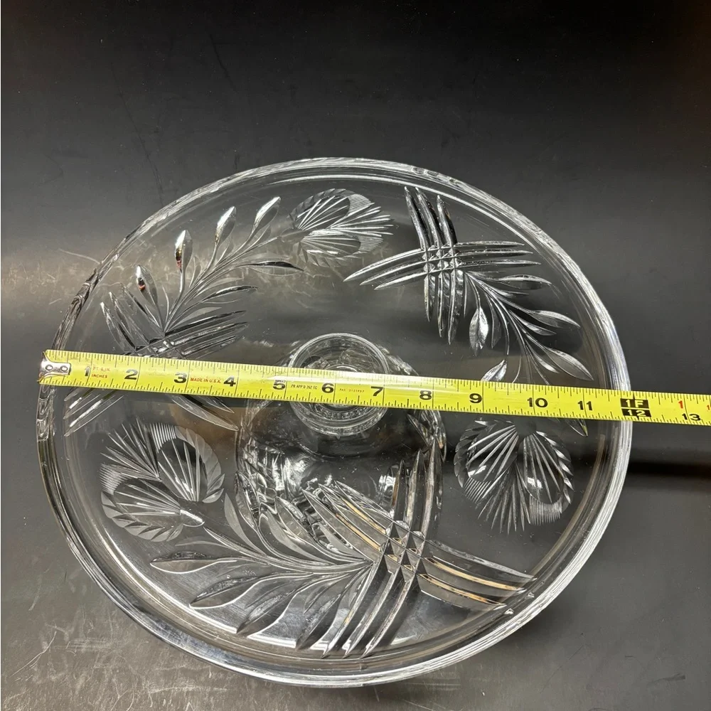 Elegant Vintage 12” Clear Glass Cake Stand - Picture 3 of 6